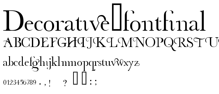 decorative fontFINAL font