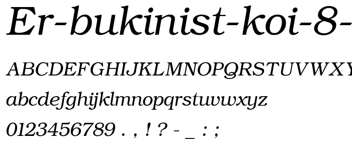 ER Bukinist KOI 8 Italic font