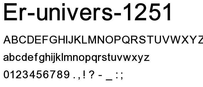 ER Univers 1251 font