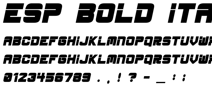 ESP_Bold_Italic font