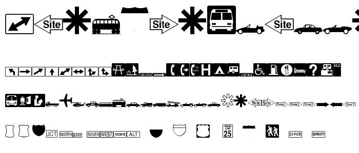 ESRI Transportation Municipal font
