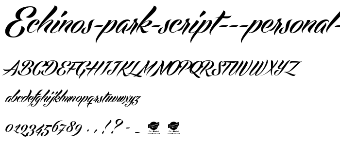 Echinos Park Script  PERSONAL USE ONLY font