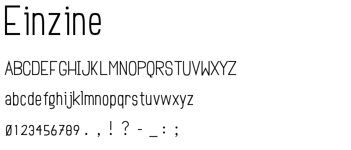 Einzine font