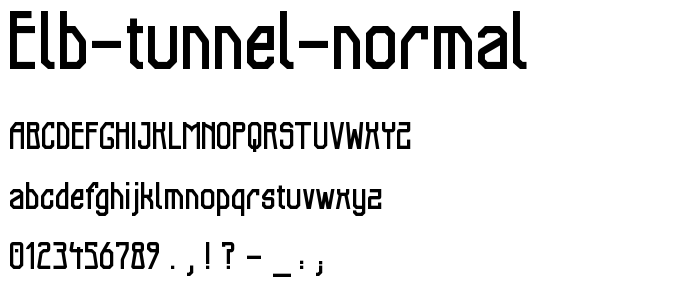 Elb Tunnel Normal font