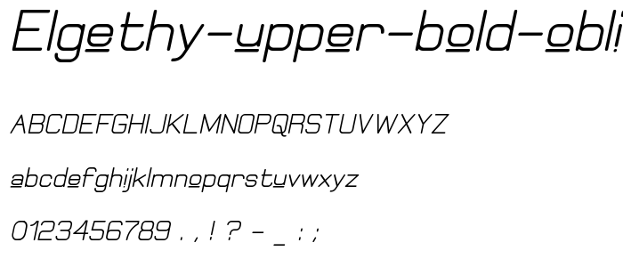 Elgethy Upper Bold Oblique font