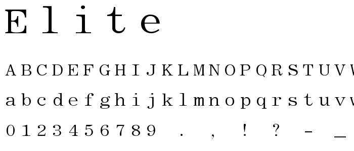 Elite font