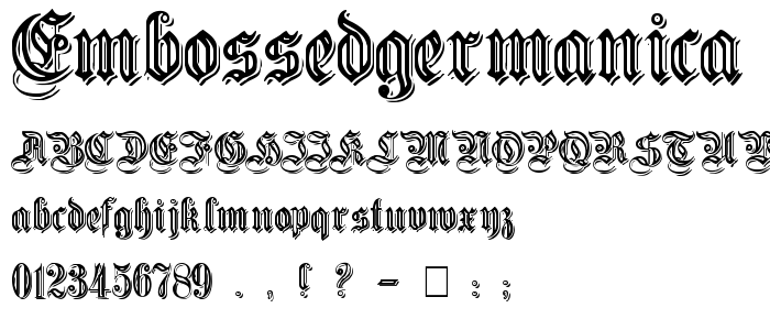 EmbossedGermanica font