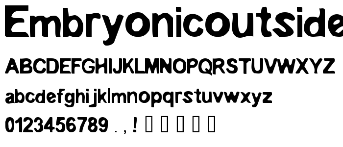 EmbryonicOutside font