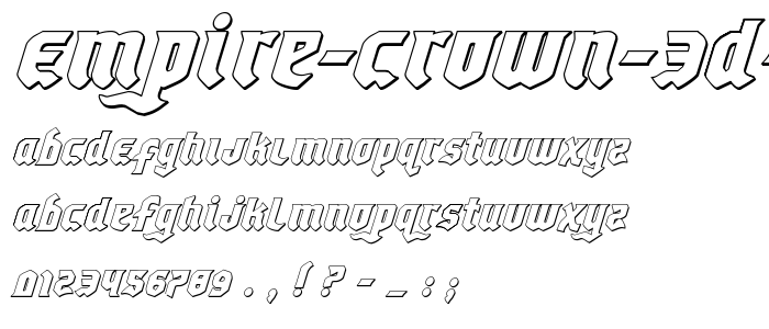 Empire Crown 3D Italic font