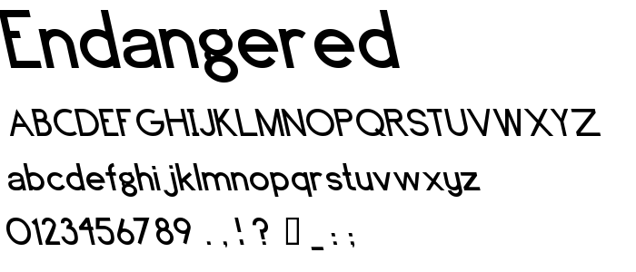 Endangered font