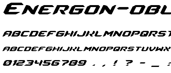 Energon Oblique font