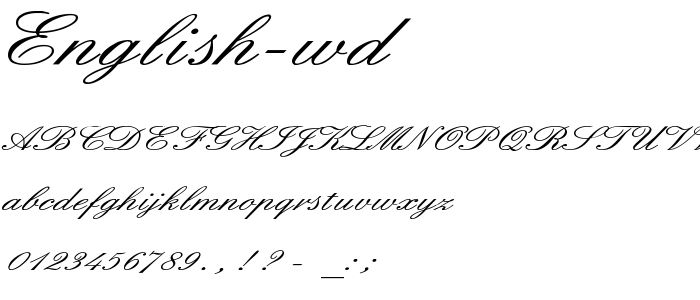 English Wd font