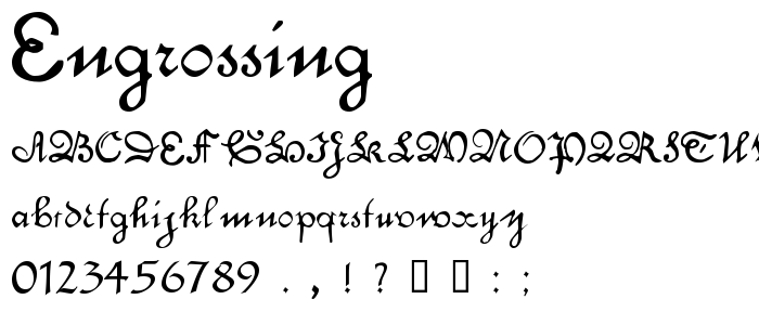 Engrossing font