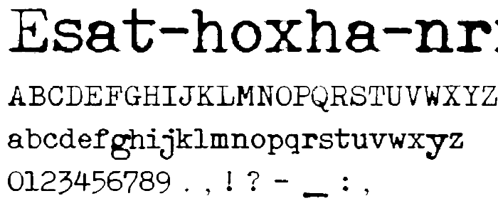 Esat Hoxha NRML font