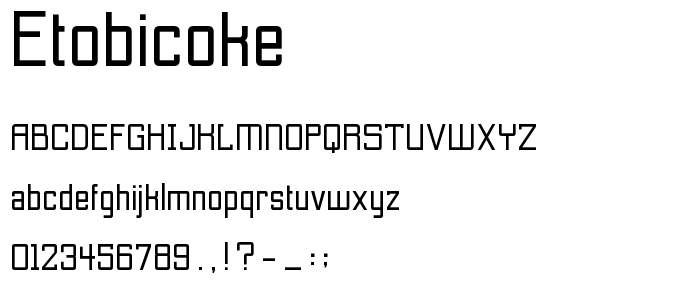 Etobicoke font