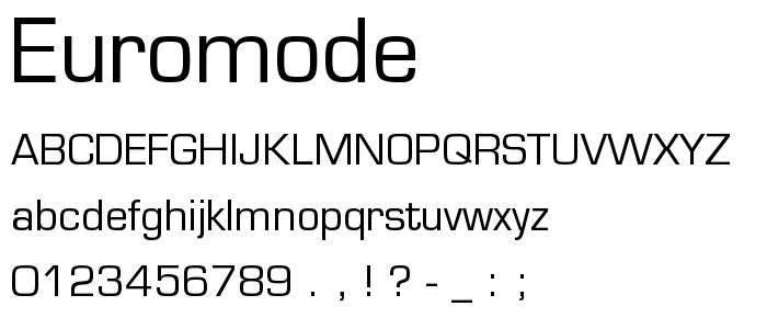 Euromode font