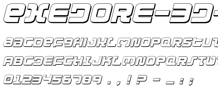 Exedore 3D Italic font