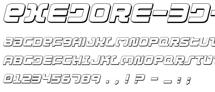 Exedore 3D Italic police