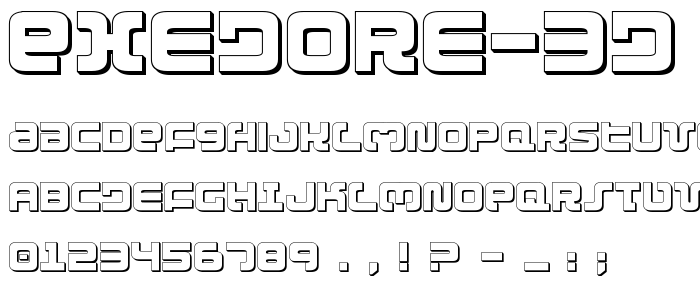 Exedore 3D font