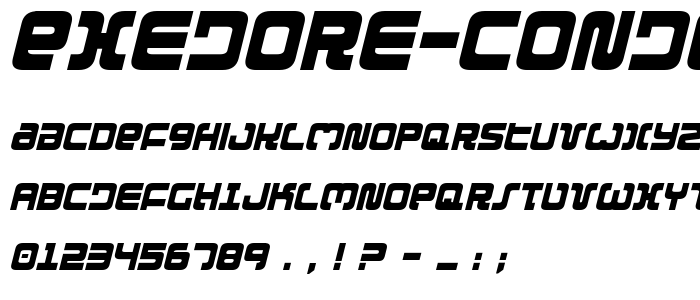 Exedore Condensed Italic font