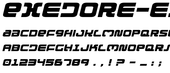 Exedore Expanded Italic font