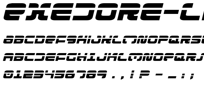 Exedore Laser Exp Italic police