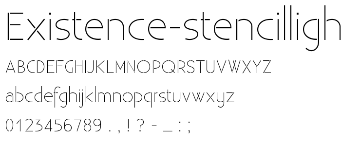 Existence-StencilLight font
