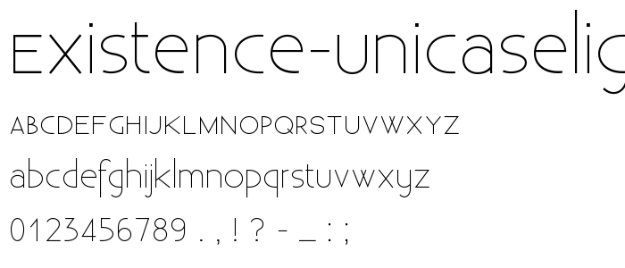 Existence-UnicaseLight font