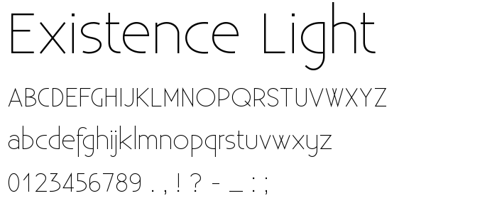 Existence-Light font