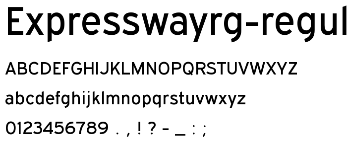 ExpresswayRg-Regular font