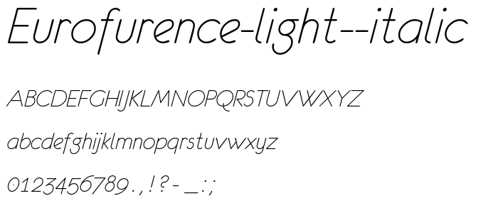 eurofurence light italic font