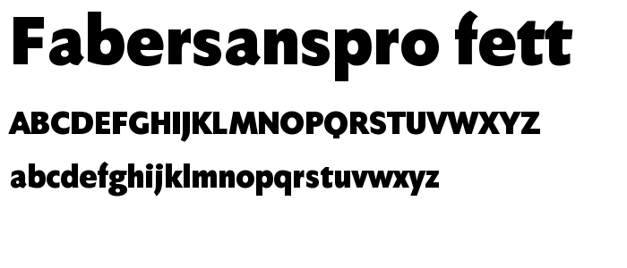 FaberSansPro-Fett font