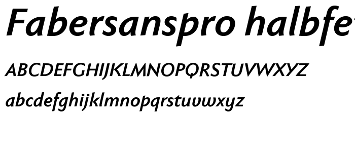 FaberSansPro-HalbfettKursiv font