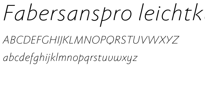 FaberSansPro-LeichtKursiv font