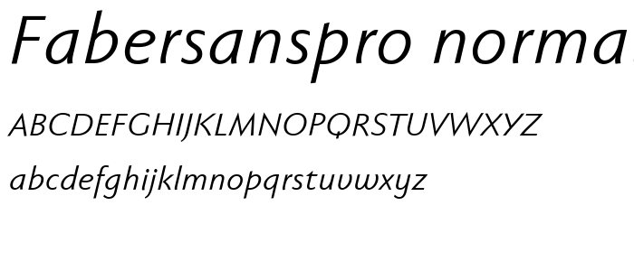 FaberSansPro-NormalKursiv font