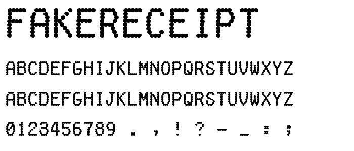 FakeReceipt font