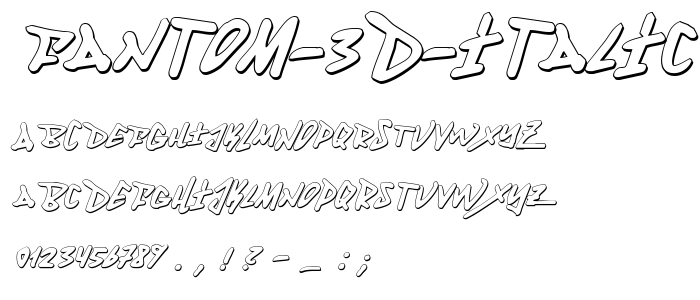 Fantom 3D Italic font