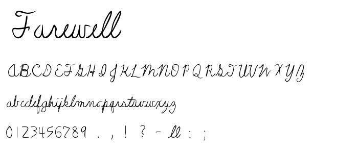 Farewell font