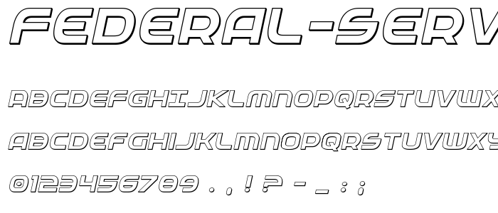 Federal Service 3D Italic font