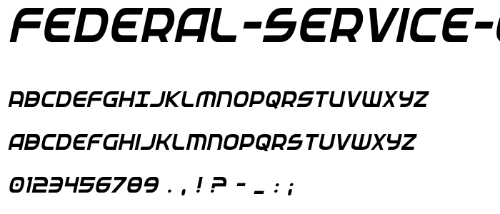 Federal Service Condensed Italic font