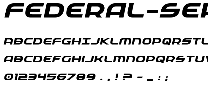 Federal Service Expanded Bold Italic font