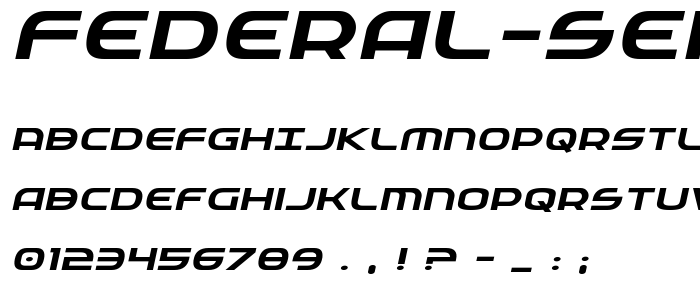 Federal Service Expanded Italic font