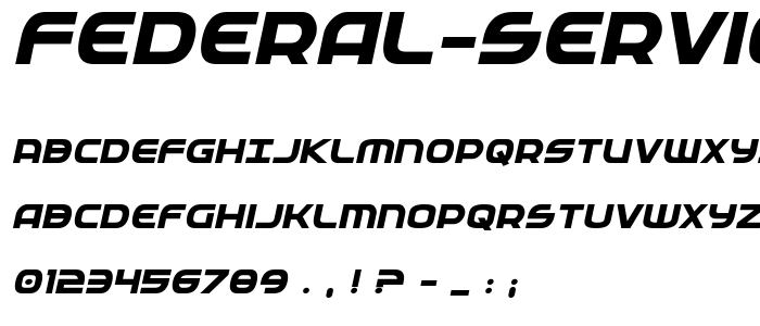 Federal Service ExtraBold Italic font