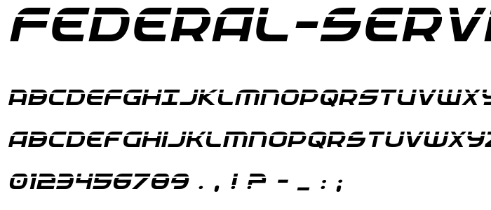 Federal Service Laser Italic font