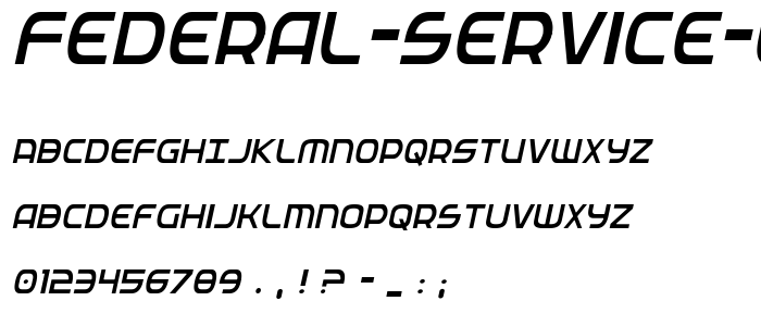 Federal Service Light Condensed Italic font