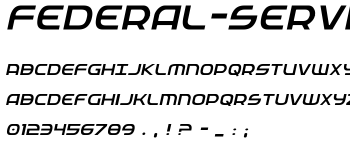 Federal Service Light Italic font