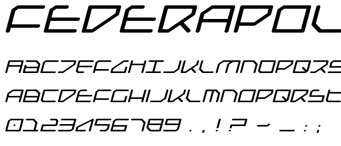 Federapolis Expanded Italic font