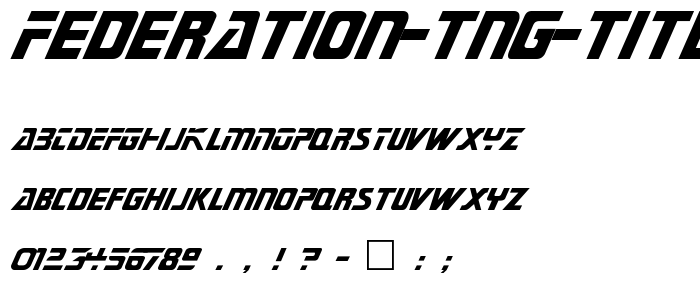 Federation TNG Title font