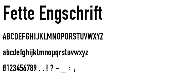 Fette Engschrift font