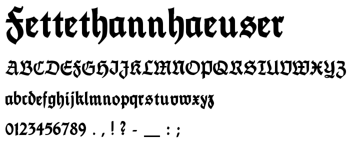 FetteThannhaeuser font